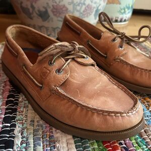 Sperry Top Sider Men's Tan Leather Boat Shoes 9M